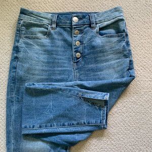 American Eagle Button Fly Split Hem Jeans